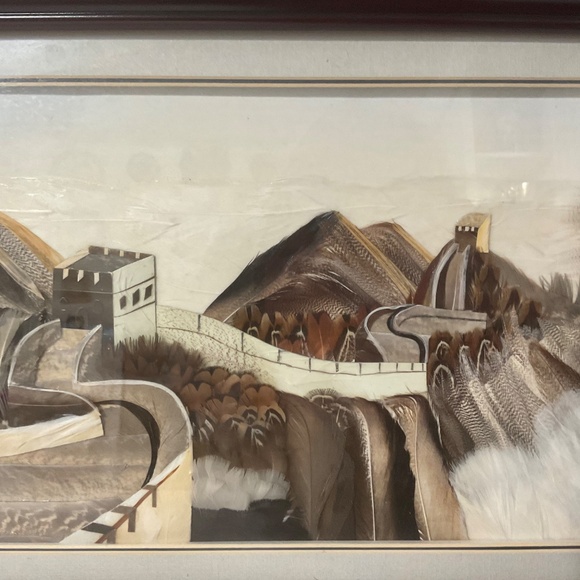 Feather Great Wall of China 3-D Relief Art Picture - Picture 3 of 8